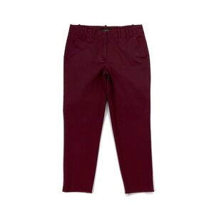 Talbots Pants Women 6 (ACTUAL 31.5x26) Burgundy Red Ankle Chino Cotton Taper